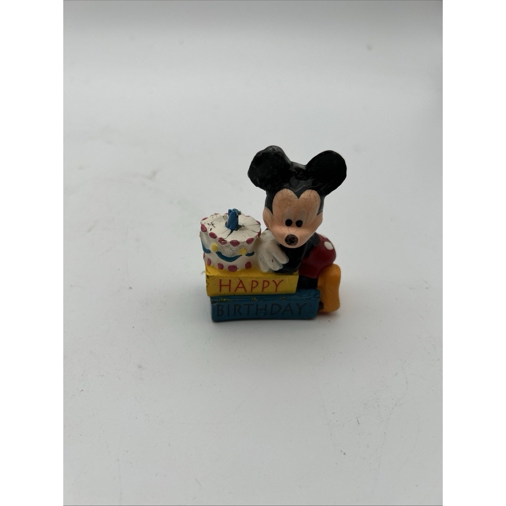 Vintage Disney Mickey Mouse Wilton Cake Topper Happy Birthday 3" Candle